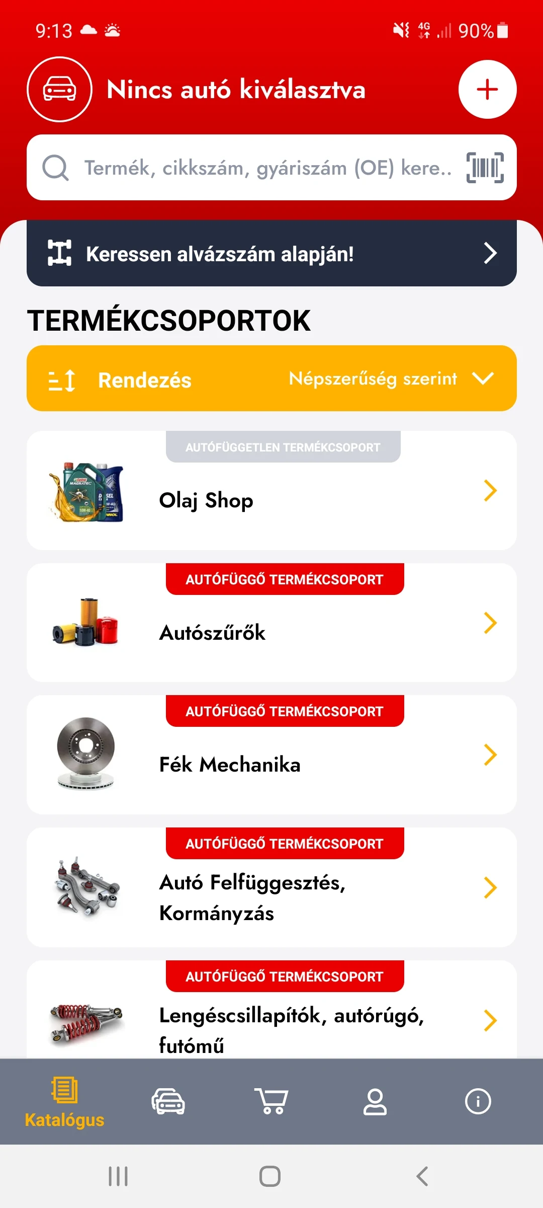 Kovács Autóalkatrész screenshot